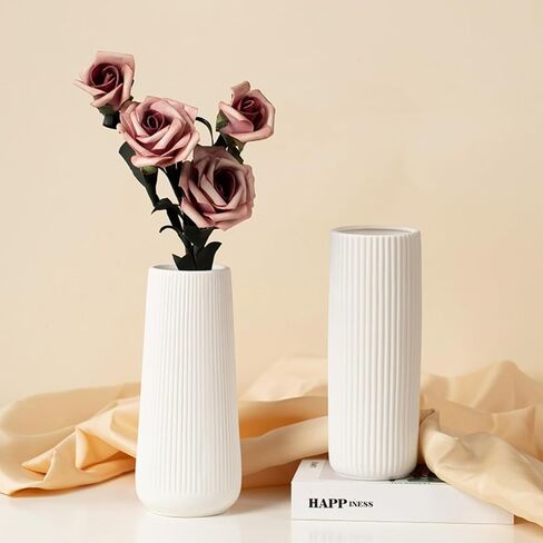 Ceramic Vase Perfect for Pampas Grass Home Décor Living Room Dining Table Farmhouse Office Bedroom Table Kitchen Shelf Elegant Ceramic Flower Vase Ideal for Modern and Rustic Spaces in Saudi Arabia