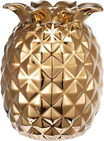 A&B Home 6" Pineapple Vase, Gold Gold/Modern Chic in Kuwait