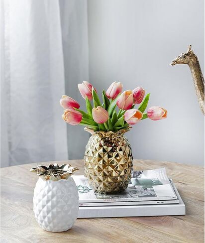 A&B Home 6" Pineapple Vase, Gold Gold/Modern Chic in Kuwait