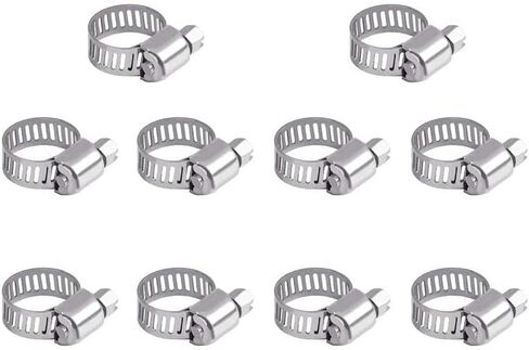 مقاطع خرطوم 10pcs 1/2 ''-3/4 '' (13-19mm) مقاطع اليوبيل قابلة للتعديل 304 مشابك خرطوم الفولاذ المقاوم للصدأ مقاطع خرطوم مقاطع خرطوم in Saudi Arabia