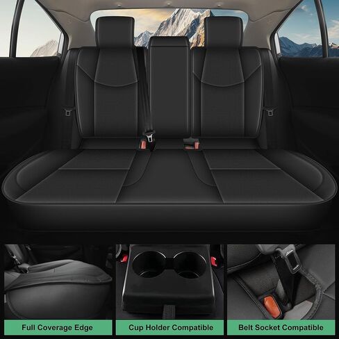 AOMSAZTO Fit for Toyota Corolla 2020-2026 Seat Covers Custom - Premium Full Set for Front & Rear Seats | Durable Automotive Seat Protector(Full Set 5 Seat Covers Black) in Saudi Arabia