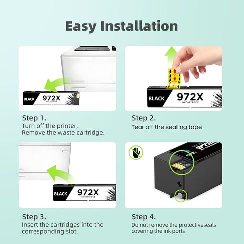 972X Ink Cartridge Compatible with 972X 972 X 972A Ink Cartridges Combo Pack Replacement for Pagewide Pro 477dw 477dn 577dw 452dw 552dw 452dn P57750dw Printer (4 Pack, Black, Cyan, Magenta, Yellow) in Kuwait