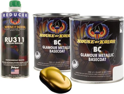 House of Kolor C2C-BC01 Solar Gold Metallic Basecoat 2 Quart Kit + Med Reducer in Kuwait