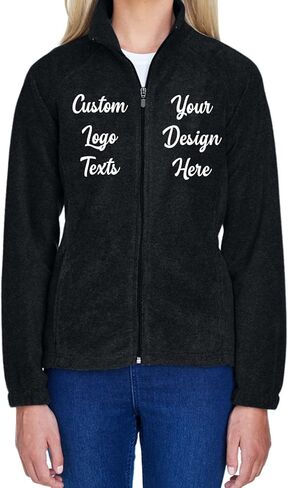 INK STITCH Women M990W Custom Stitching Logo Text Design Your Own Fleece Full Zip Jackets - Multicolors in Saudi Arabia