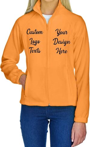 INK STITCH Women M990W Custom Stitching Logo Text Design Your Own Fleece Full Zip Jackets - Multicolors in Saudi Arabia