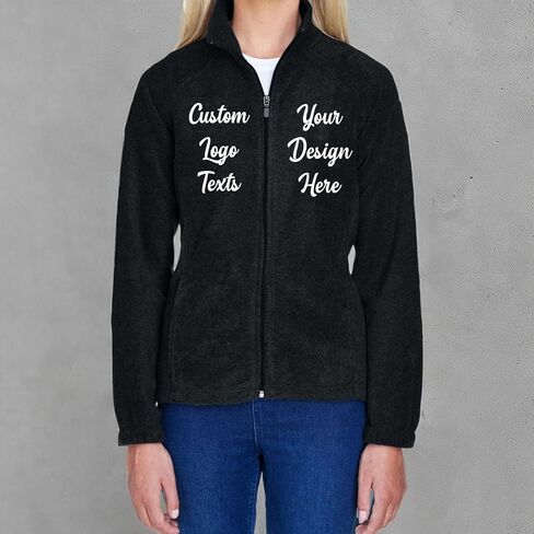 INK STITCH Women M990W Custom Stitching Logo Text Design Your Own Fleece Full Zip Jackets - Multicolors in Saudi Arabia