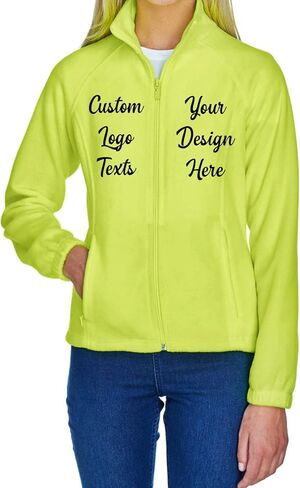 INK STITCH Women M990W Custom Stitching Logo Text Design Your Own Fleece Full Zip Jackets - Multicolors in Saudi Arabia