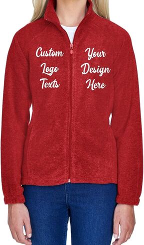 INK STITCH Women M990W Custom Stitching Logo Text Design Your Own Fleece Full Zip Jackets - Multicolors in Saudi Arabia