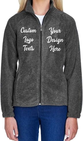 INK STITCH Women M990W Custom Stitching Logo Text Design Your Own Fleece Full Zip Jackets - Multicolors in Saudi Arabia