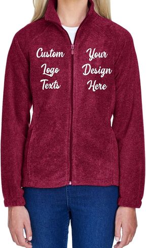 INK STITCH Women M990W Custom Stitching Logo Text Design Your Own Fleece Full Zip Jackets - Multicolors in Saudi Arabia