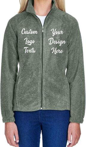 INK STITCH Women M990W Custom Stitching Logo Text Design Your Own Fleece Full Zip Jackets - Multicolors in Saudi Arabia