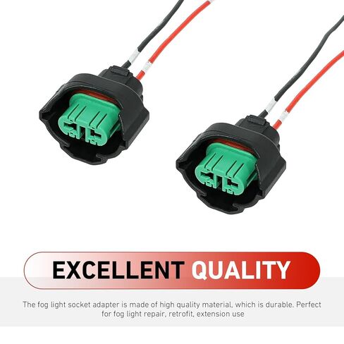 2 PCS H11 H8 881 Female Adapters Wiring Harness Sockets, Headlight & Fog Light Connector Pigtail, Female Adapter Wire Connector, Compatible with Front Light or Fog Lights Use in Kuwait