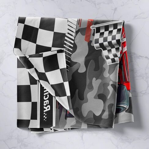 Red Race Car Kids Tapestry,Racing Flags Extreme Sports Games Wall Tapestries,Boys Men Room Decor,Geometric Checkered Patchwork Wall Hanging,Black Camo Home Wall Decor,Large 59.1 x 82.7 Inches in Kuwait