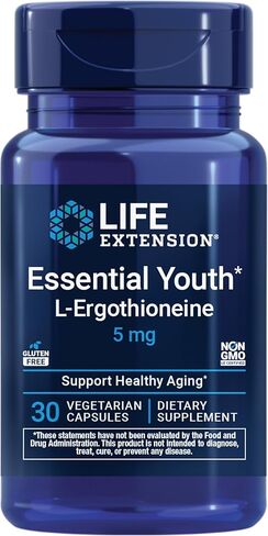 Life Extension Essential Youth L-Ergothioneine – Promotes Longevity & Healthy Aging – Gluten-Free – Non-GMO – Vegetarian – 5 mg – 30 Vegetarian Capsules in Saudi Arabia