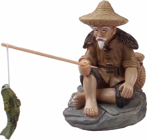 Miniature Figurine Small Fairy Garden Ornament Fisherman Craft Resin Bonsai Decoration(Multicolor) in Saudi Arabia