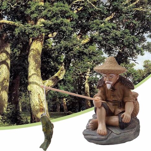 Miniature Figurine Small Fairy Garden Ornament Fisherman Craft Resin Bonsai Decoration(Multicolor) in Saudi Arabia