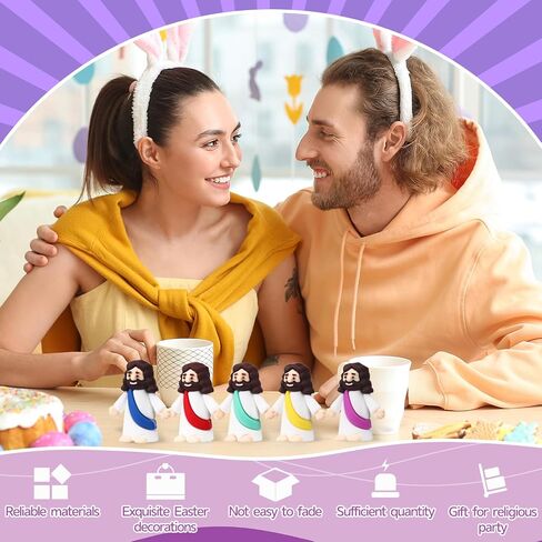 100 Sets Little Jesus Figurines Bulk Mini Jesus Figurines Set with 100 Prayer Cards and 100 Bags Religious Party Favors, Church, Baptism Gifts Stuffers in Kuwait