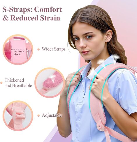 PACKISM Clear Backpack for girls - 17 inch Large Heavy Duty Bookbag for School, Reinforced See Through PVC Transparent Backpack for Students, Cute Pink (Age 12+) in Kuwait