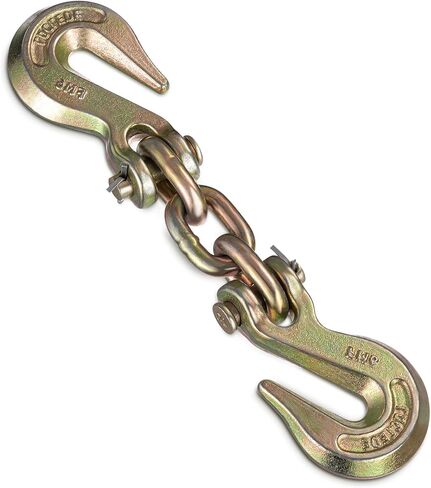 Pelopy 2 Pack Double Clevis Slip Hook 12, 000 Lbs Capacity Heavy Duty Alloy Steel for ATV/UTV/Truck Trailer Works with 5/16" or 3/8" Chain in Kuwait