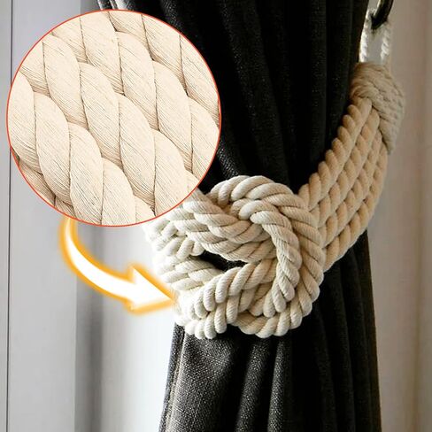 حبل قطني ملتوي مقاس 2.54 سم × 65 قدم، حبل قطني طبيعي، 3 حبل قطني ملتوي غير مبيض، حبل مكرامية للحرف اليدوية، سلال معلقة، تزيين بنفسك in Saudi Arabia