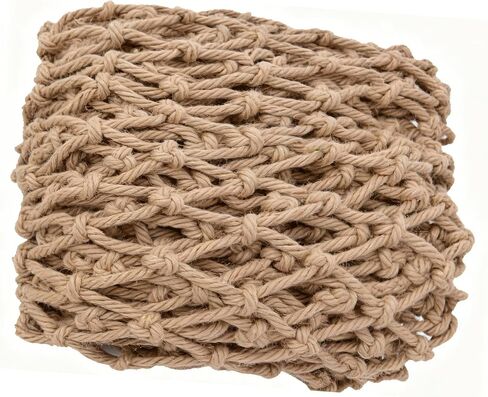 Multi-Use Hemp Rope Net: Natural Jute, 15 Sizes, Ideal for Indoor/Outdoor Decor & Safety, Handcrafted with Free Installation Accessories (3x6ft) in Saudi Arabia