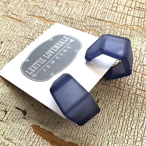 أقراط دينم زرقاء سداسية الشكل جيو بلوري لوسيت - HXGEO-BL-5 in Kuwait