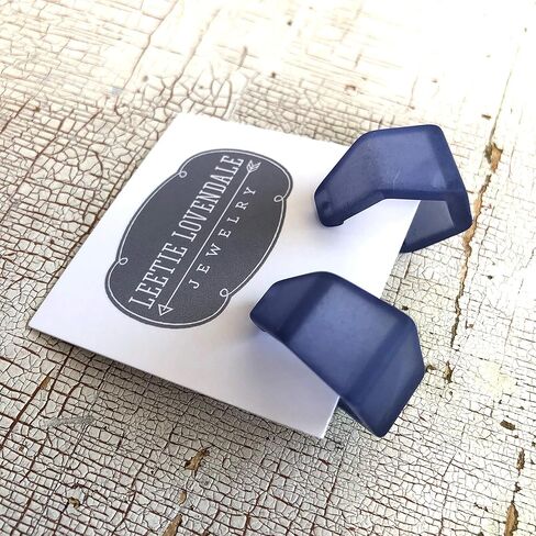 أقراط دينم زرقاء سداسية الشكل جيو بلوري لوسيت - HXGEO-BL-5 in Kuwait