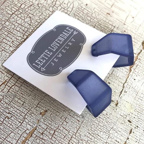 أقراط دينم زرقاء سداسية الشكل جيو بلوري لوسيت - HXGEO-BL-5 in Kuwait