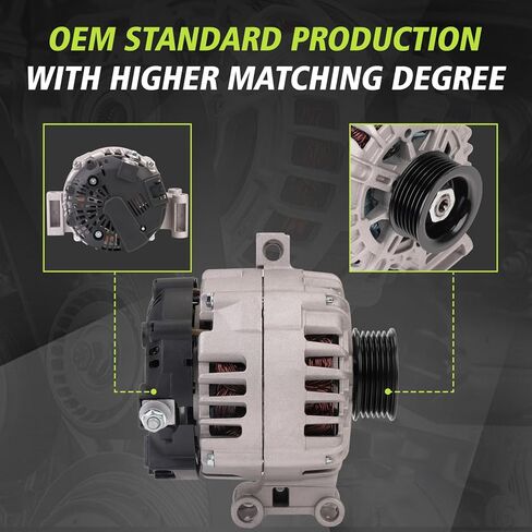 Alternator Compatible with Chevy 2007-2012 Colorado，Fit for GMC 2007-2012 Canyon，Fit for Hummer 2007-2010 H3, 2009-2010 H3T L5，Fit for Isuzu 2007-2008 i-290/i-370，Replace 11148N 8158843480 in Kuwait