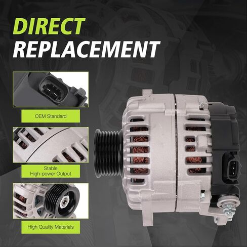 Alternator Compatible with Chevy 2007-2012 Colorado，Fit for GMC 2007-2012 Canyon，Fit for Hummer 2007-2010 H3, 2009-2010 H3T L5，Fit for Isuzu 2007-2008 i-290/i-370，Replace 11148N 8158843480 in Kuwait