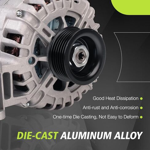 Alternator Compatible with Chevy 2007-2012 Colorado，Fit for GMC 2007-2012 Canyon，Fit for Hummer 2007-2010 H3, 2009-2010 H3T L5，Fit for Isuzu 2007-2008 i-290/i-370，Replace 11148N 8158843480 in Kuwait