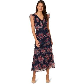 Adrianna Papell Printed Tulle Ankle Dress in Saudi Arabia