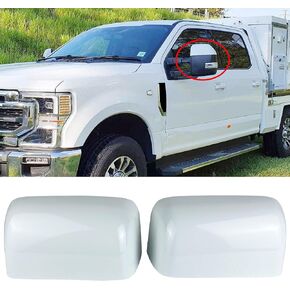 غطاء أغطية مرآة متوافق مع 2008-2016 Ford F250 F350 F450 غطاء مرآة جانبية ملحقات سحب فائقة التحمل (نمط أبيض) in Kuwait