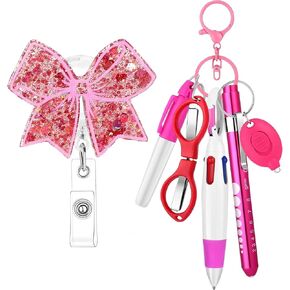 Nurse Pen Set Badge Reel Holder Accessories Clip - Retractable Mini Nursing Ball Pen Permanent Marker Highlighter Light Penlight Flashlight Scissors Work Student Office in Kuwait