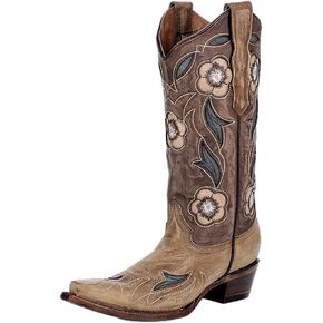 Circle G Western Boots Womens Embroidery Inlay Leather Sand L6155 in Kuwait