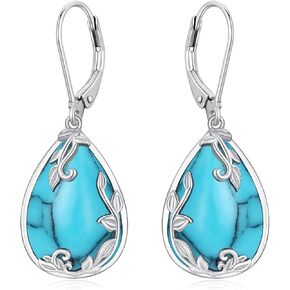 Celtic Filigree Earrings 925 Sterling Silver Teardrop Gemstone Dangle Earrings Fine Jewelry Gifts for Women in Kuwait