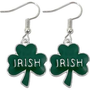 أقراط عيد القديس باتريك للنساء، أقراط متدلية من نبات النفل الأيرلندي باللون الأخضر، إكسسوارات يوم القديس باتريك مصنوعة يدويًا من حلق الحظ السعيد، زينة عيد القديس باتريك، هدية مجوهرات للعطلات in Kuwait