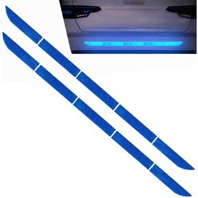 35.4" Car Rear Trunk Reflective Trim Sticker, Night Visibility Reflective Waterproof Warning Decal, Scratch Resistant Car Rear bumper Decorative Sticker, Universal for Most Cars (Blue) in Kuwait