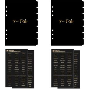 فواصل مجلد A5 ذات 6 حلقات مع علامات تبويب - 14 عبوة من منظمات بلاستيكية متينة من مادة PVC، وإدراج فهرس 7 علامات تبويب للمدرسة والمكتب والمنزل - تتضمن ملصقات أبجدية قابلة لإعادة الاستخدام (مجموعتان) (2) in Kuwait