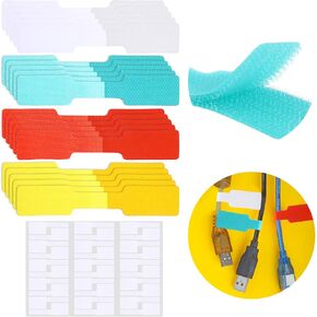 50Pcs Cable Labels for Cords Set - 20 Pcs Colors Wire Label & 30 Pcs White Cord Labels for Electronics Organization in Kuwait