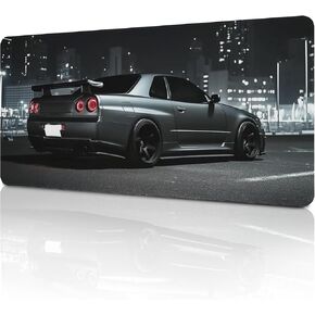 JDM Car R34 Cool City Night Scene Mouse Pad Desk Pad Desk Mat for Keyboard Computer Pad Office Supplies for Desk 30x60cm in Kuwait