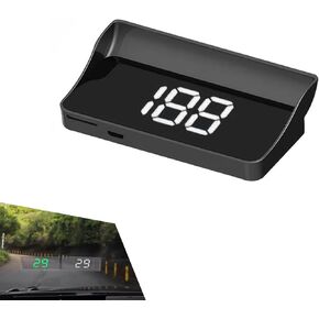 Car Heads Up Display, High Definition Center Console Speedometer Projector, USB Plug & Play Night Visible HUD Digital Speedometer, Universal for Most Cars (White) in Kuwait