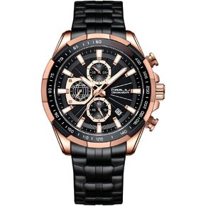 CRRJU Men Wristwatches Fashion Luxury Stainless Steel Watches for Men Business Auto Date Glow Analog Quartz Wristwatches in Kuwait