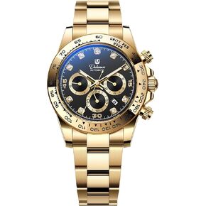 Automatic Watches for Men Mechanical Automatic Winding Movement Sports Chronograph Bezel Featuring Week 24-Hour and Month Sub-Dials Date 3ATM WaterResistant Wristwatches in Saudi Arabia