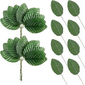 200 Pcs Faux Wired Single Leaf 4.3inch Artificial Leaves for Crafts Fake Green Leaves Green Fake Rose Leaf for Flower DIY Wedding Arrangements Corsage Bouquet Decorations in Kuwait