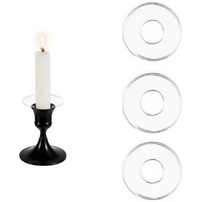 Bobeches الزجاجية لحاملي الشمعدانات، 3 قطع من واقيات الشموع الشفافة، حلقات شمع دائرية، لالتقاط الشمع لحفلات الزفاف المستدقة والكنيسة والمنزل in Kuwait