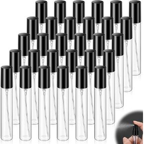 30 PCS Glass Refillable Perfume Bottles, 15ml Mini Glass Spray Bottles Perfume Travel Bottle Pocket Spray Atomizer Empty Fragrance Atomizer Travel Size Perfumes Refill Bottles-Black in Kuwait