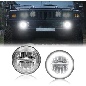 LED DRL Daytime Running Fog Lights Assembly Replacement for 2003-2009 H2, White Halo Ring DRL Driving Lamp + Fog Lamp Kit, Replace OE 15060533, 15258697, 15205899 in Kuwait