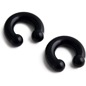 JewelryVolt Pair Silicone Horseshoe Ball Ends Plugs Gauge Flexible Rubber Plastic (Black 5mm (4g)) in Kuwait