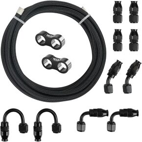 4AN PTFE Fuel Line Kit, AN4 E85 Fuel Hose Line 10FT Black 1054BK in Kuwait